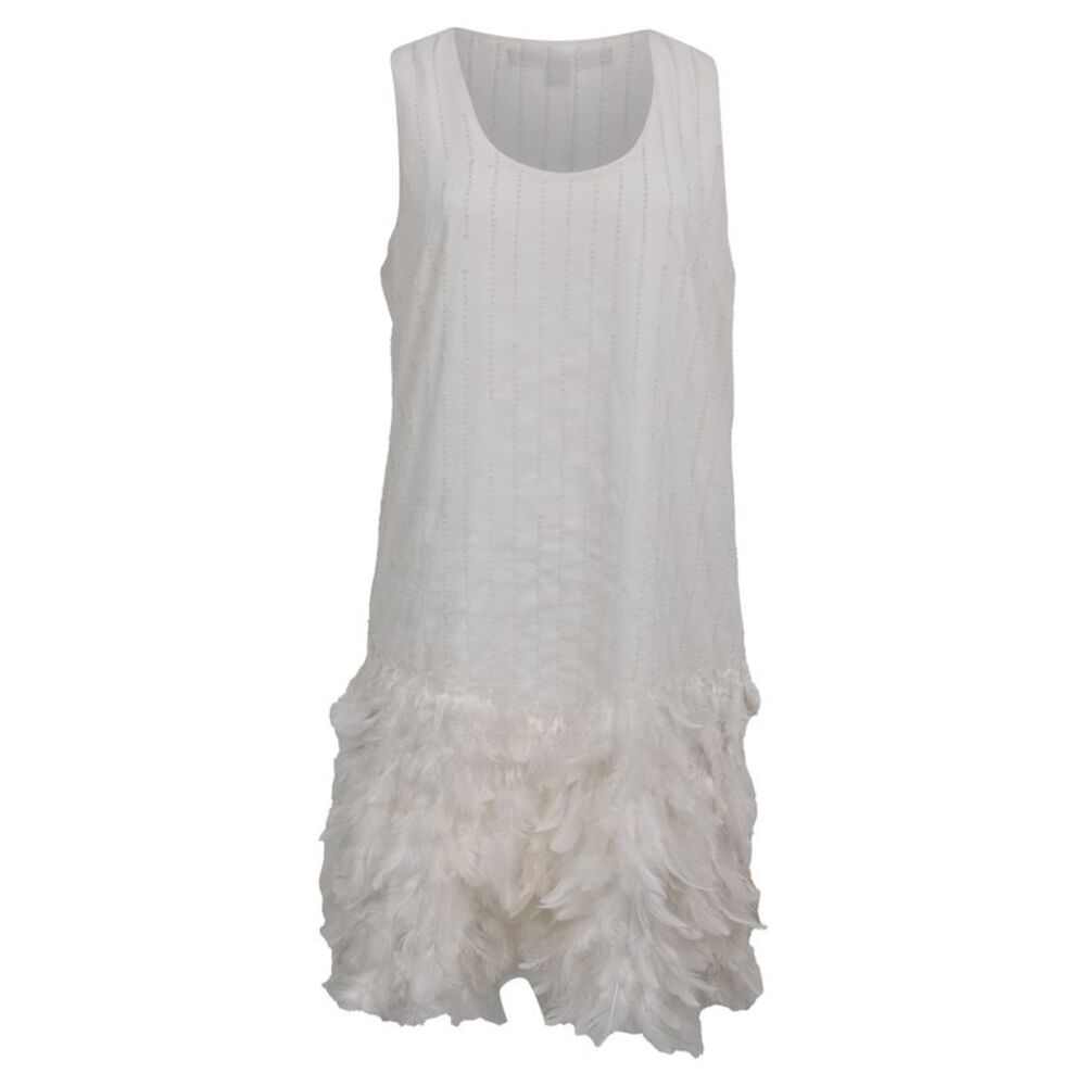 Cynthia Steffe "White Heron" Shift Mini Dress in White Polyester